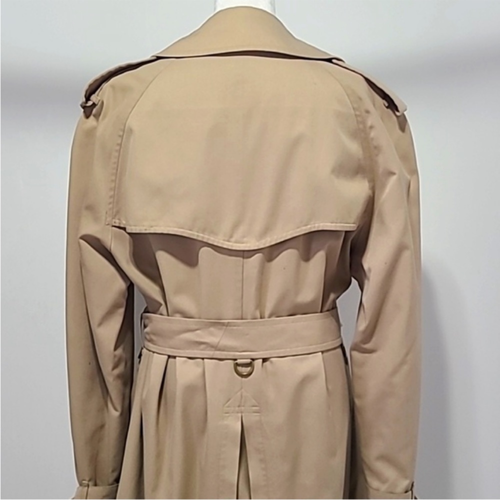 VTG Burberry Trench Coat Sz 48R Long Old Money 80s/90s Classic Double Breasted - Picture 6 of 16